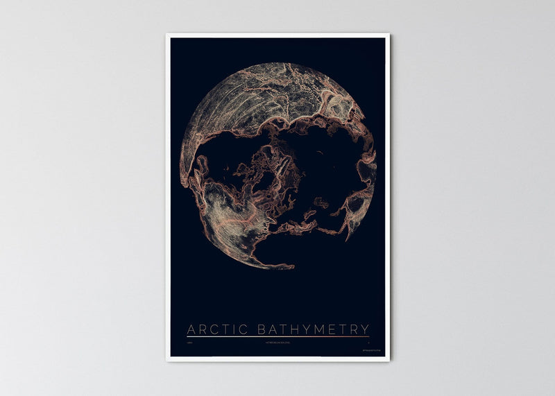 THE WORLD AS BATHYMETRY Mapographics Print Material ARCTIV_BATHYMETRY_LARGE3 / Large title / 70x100 cm (27.56x39.37")