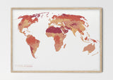 THE WORLD AS THE SIX ENVIRONMENTS WHERE HUMANS LIVE Mapographics Print Material ANTHROPOGENIC_BIOMES_LARGE5 / Small title / 100x70 cm (39.37x27.56")