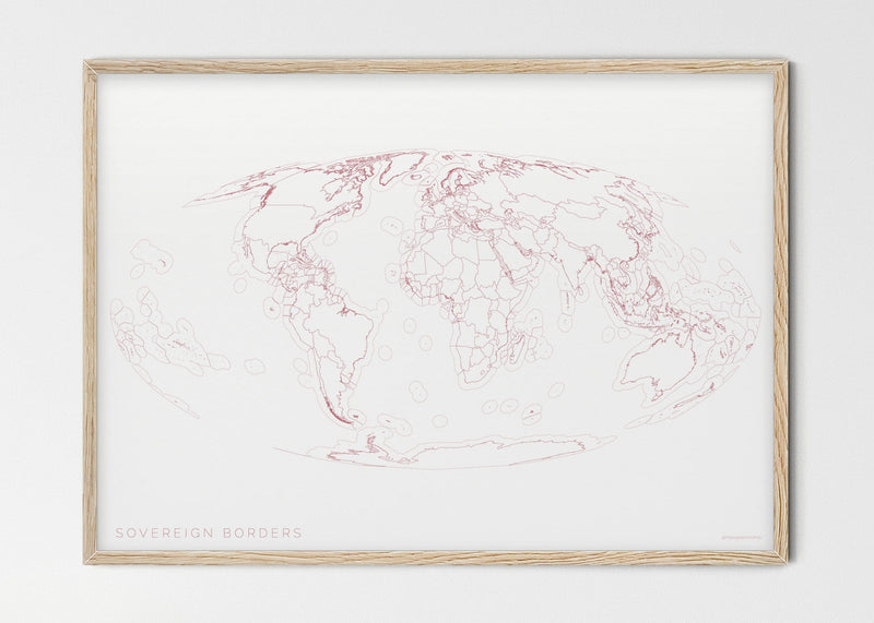 THE WORLD AS SOVEREIGN BORDERS Mapographics Print Material Borders_LARGE2 / Small title / 100x70 cm (39.37x27.56")