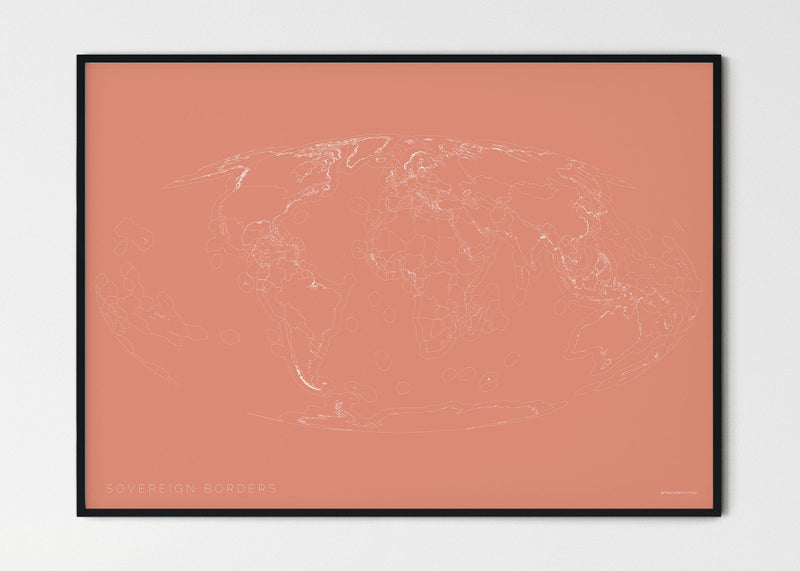THE WORLD AS SOVEREIGN BORDERS Mapographics Print Material Borders_LARGE5 / Small title / 100x70 cm (39.37x27.56")