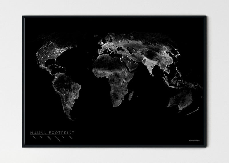 THE WORLD AS HUMAN FOOTPRINT Mapographics Print Material HUMAN_FOOTPRINT_LARGE9 / Small title / 100x70 cm (39.37x27.56")