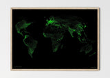 THE WORLD AS ROADS Mapographics Print Material ROADS_LARGE23 / Small title / 100x70 cm (39.37x27.56")