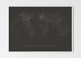 THE WORLD AS AIRPORT LOCATION Mapographics Print Material Airports_LARGE12 / Large title / 100x70 cm (39.37x27.56")