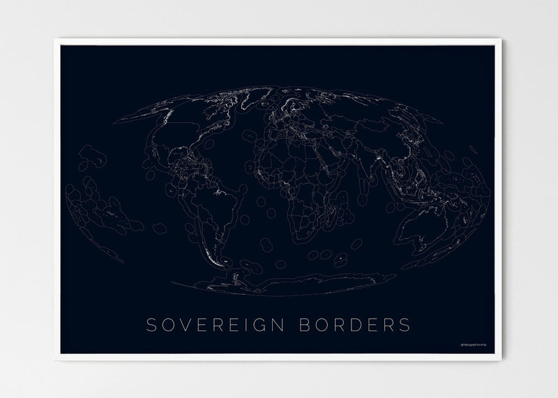 THE WORLD AS SOVEREIGN BORDERS Mapographics Print Material Borders_LARGE3 / Large title / 100x70 cm (39.37x27.56")