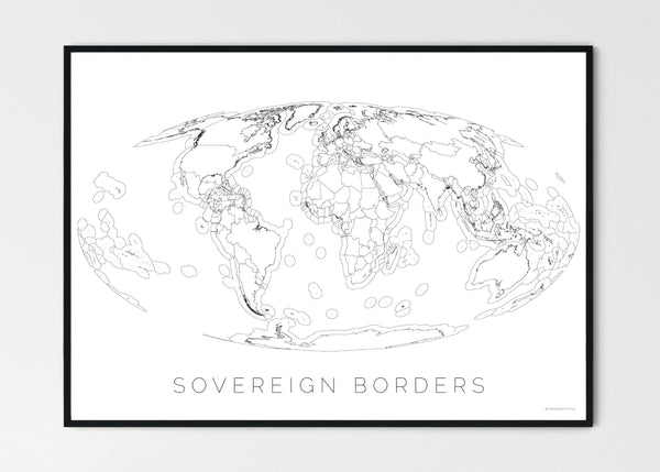 THE WORLD AS SOVEREIGN BORDERS Mapographics Print Material Borders_LARGE1 / Large title / 100x70 cm (39.37x27.56")