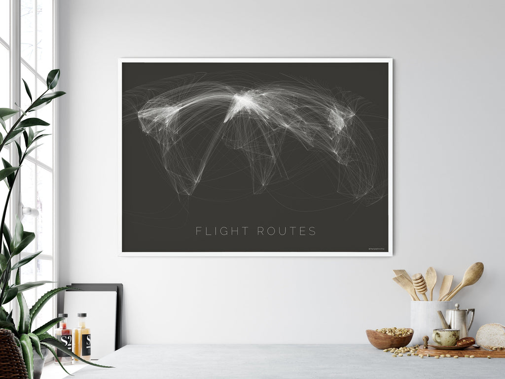 MAP THE WORLD AS FLIGHT ROUTES –