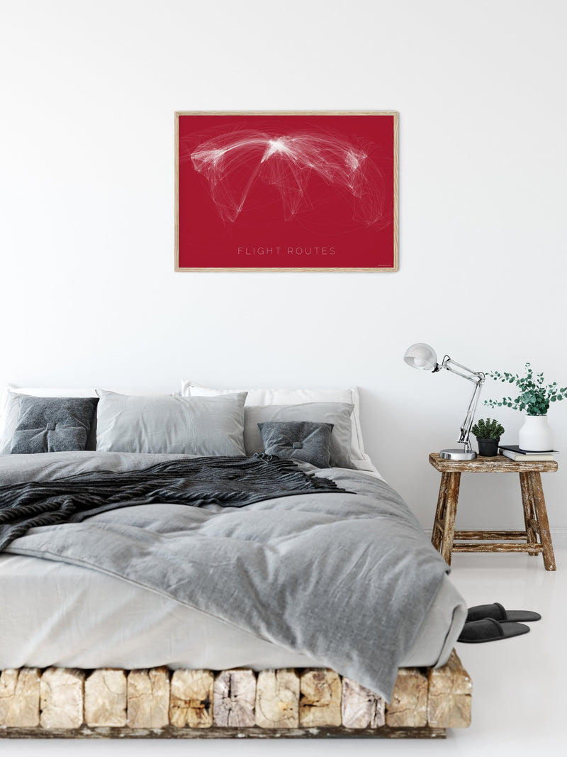 THE WORLD AS FLIGHT ROUTES Mapographics Print Material