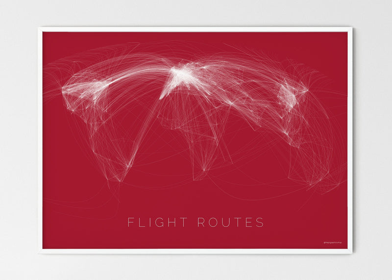 THE WORLD AS FLIGHT ROUTES Mapographics Print Material Flight_routes_LARGE7 / Large title / 100x70 cm (39.37x27.56")