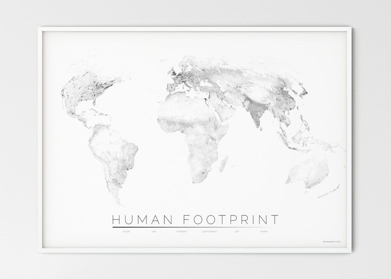 THE WORLD AS HUMAN FOOTPRINT Mapographics Print Material HUMAN_FOOTPRINT_LARGE5 / Large title / 100x70 cm (39.37x27.56")