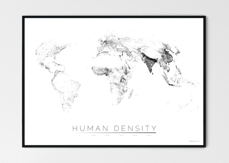 THE WORLD AS POPULATION DENSITY Mapographics Print Material Population_LARGE6 / Large title / 100x70cm (39.37x27.56")