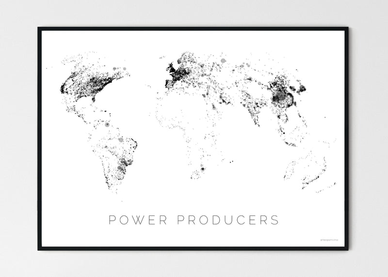 THE WORLD AS POWER STATIONS Mapographics Print Material Power_Plants_LARGE2 / Large title / 100x70 cm (39.37x27.56")