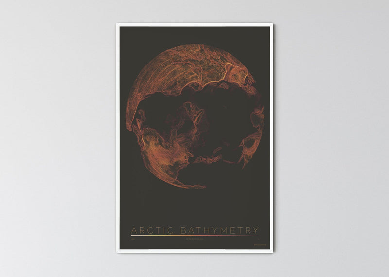 THE WORLD AS BATHYMETRY Mapographics Print Material ARCTIV_BATHYMETRY_LARGE2 / Large title / 70x100 cm (27.56x39.37")