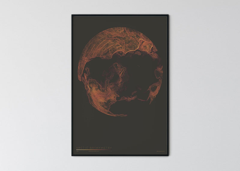 THE WORLD AS BATHYMETRY Mapographics Print Material ARCTIV_BATHYMETRY_LARGE2 / Small title / 70x100 cm (27.56x39.37")