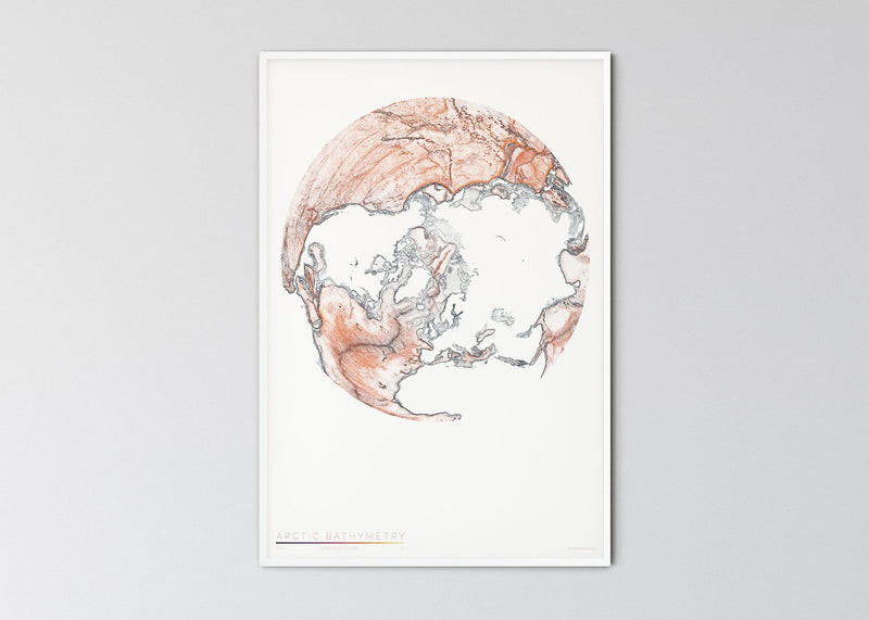 THE WORLD AS BATHYMETRY Mapographics Print Material ARCTIV_BATHYMETRY_LARGE5 / Small title / 70x100 cm (27.56x39.37")