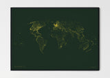 THE WORLD AS AIRPORT DENSITY Mapographics Print Material Airports_LARGE17 / Small title / 100x70 cm (39.37x27.56")