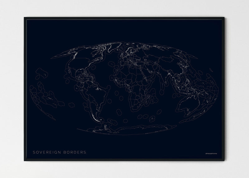 THE WORLD AS SOVEREIGN BORDERS Mapographics Print Material Borders_LARGE3 / Small title / 100x70 cm (39.37x27.56")