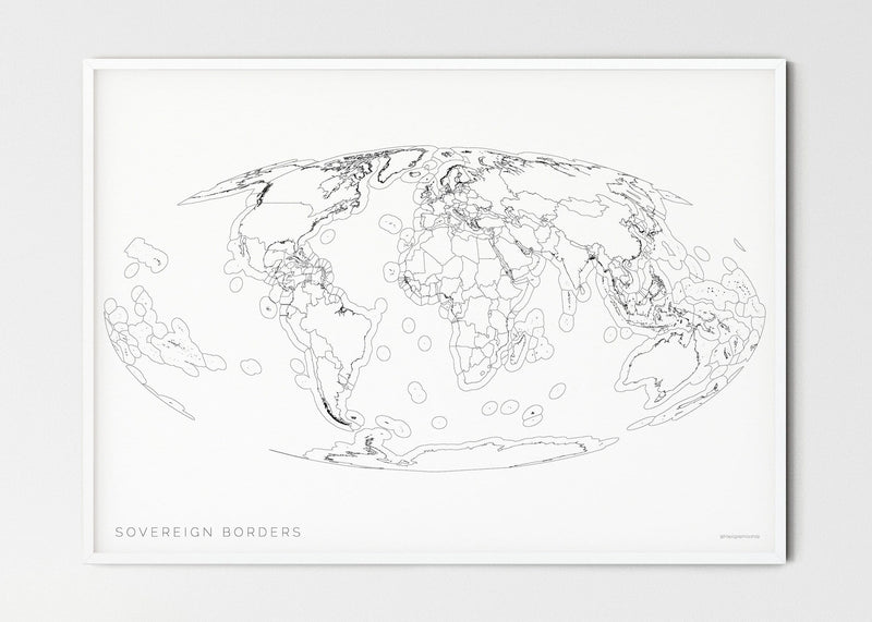 THE WORLD AS SOVEREIGN BORDERS Mapographics Print Material Borders_LARGE1 / Small title / 100x70 cm (39.37x27.56")