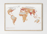 THE WORLD AS HUMAN FOOTPRINT Mapographics Print Material HUMAN_FOOTPRINT_LARGE11 / Small title / 100x70 cm (39.37x27.56")