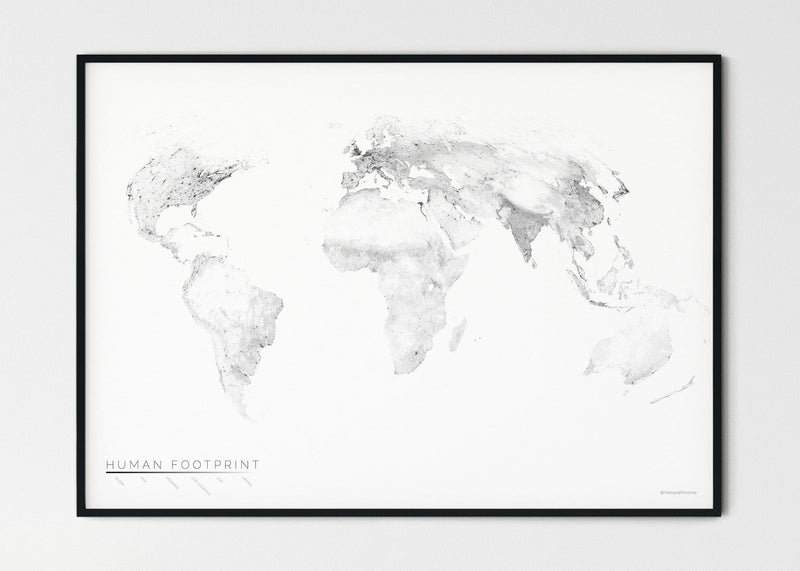 THE WORLD AS HUMAN FOOTPRINT Mapographics Print Material HUMAN_FOOTPRINT_LARGE5 / Small title / 100x70 cm (39.37x27.56")