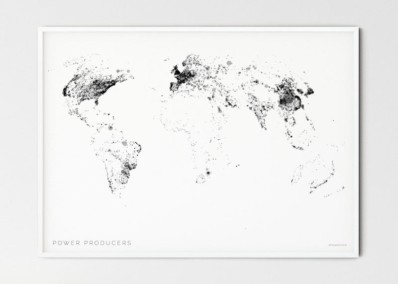THE WORLD AS POWER STATIONS Mapographics Print Material Power_Plants_LARGE2 / Small title / 100x70 cm (39.37x27.56")
