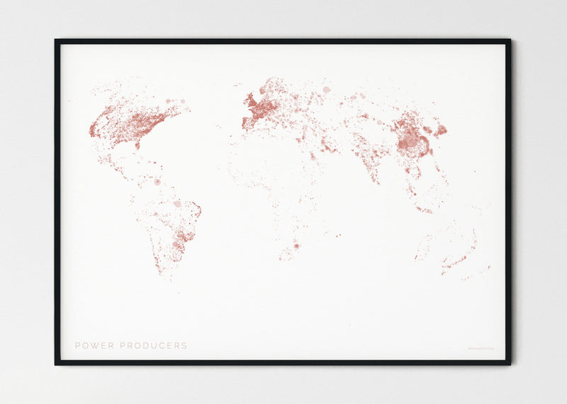 THE WORLD AS POWER STATIONS Mapographics Print Material Power_Plants_LARGE7 / Small title / 100x70 cm (39.37x27.56")