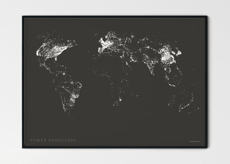 THE WORLD AS POWER STATIONS Mapographics Print Material Power_Plants_LARGE1 / Small title / 100x70 cm (39.37x27.56")