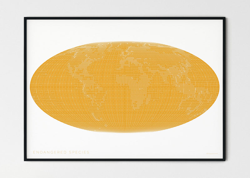THE WORLD AS ENGANGERED SPECIES MAPOGRAPHICS Print Material Red_listed_species_LARGE5 / Small title / 100x70 cm (39.37x27.56")