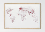 THE WORLD AS ROADS Mapographics Print Material ROADS_LARGE16 / Small title / 100x70 cm (39.37x27.56")