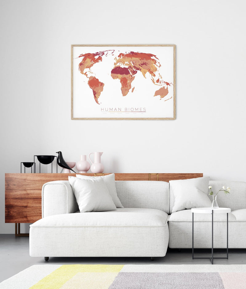 THE WORLD AS THE SIX ENVIRONMENTS WHERE HUMANS LIVE Mapographics Print Material