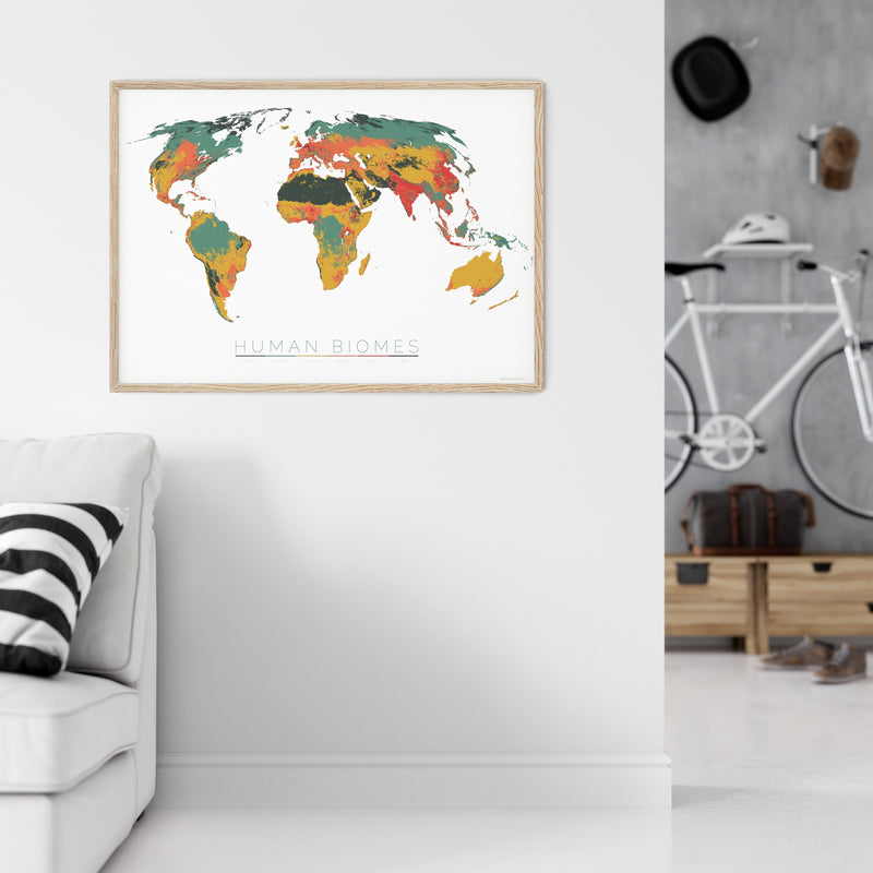 THE WORLD AS THE SIX ENVIRONMENTS WHERE HUMANS LIVE Mapographics Print Material