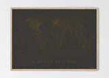 THE WORLD AS AIRPORT LOCATION Mapographics Print Material Airports_LARGE13 / Large title / 100x70 cm (39.37x27.56")