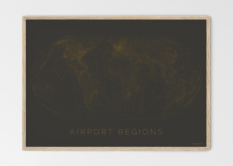 THE WORLD AS AIRPORT LOCATION Mapographics Print Material Airports_LARGE13 / Large title / 100x70 cm (39.37x27.56")