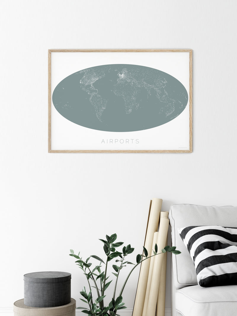 THE WORLD AS AIRPORT DENSITY Mapographics Print Material
