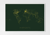 THE WORLD AS AIRPORT DENSITY Mapographics Print Material Airports_LARGE17 / Large title / 100x70 cm (39.37x27.56")