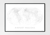 THE WORLD AS AIRPORT LOCATION Mapographics Print Material Airports_LARGE9 / Large title / 100x70 cm (39.37x27.56")