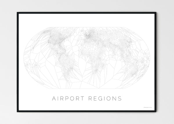THE WORLD AS AIRPORT LOCATION Mapographics Print Material Airports_LARGE9 / Large title / 100x70 cm (39.37x27.56")