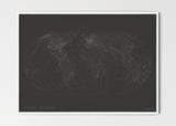 THE WORLD AS AIRPORT LOCATION Mapographics Print Material Airports_LARGE12 / Small title / 100x70 cm (39.37x27.56")