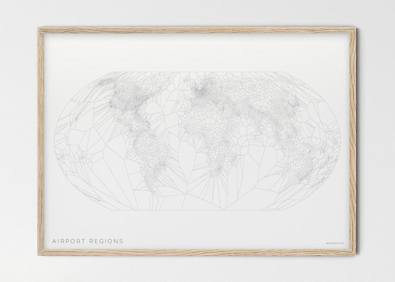 THE WORLD AS AIRPORT LOCATION Mapographics Print Material Airports_LARGE9 / Small title / 100x70 cm (39.37x27.56")