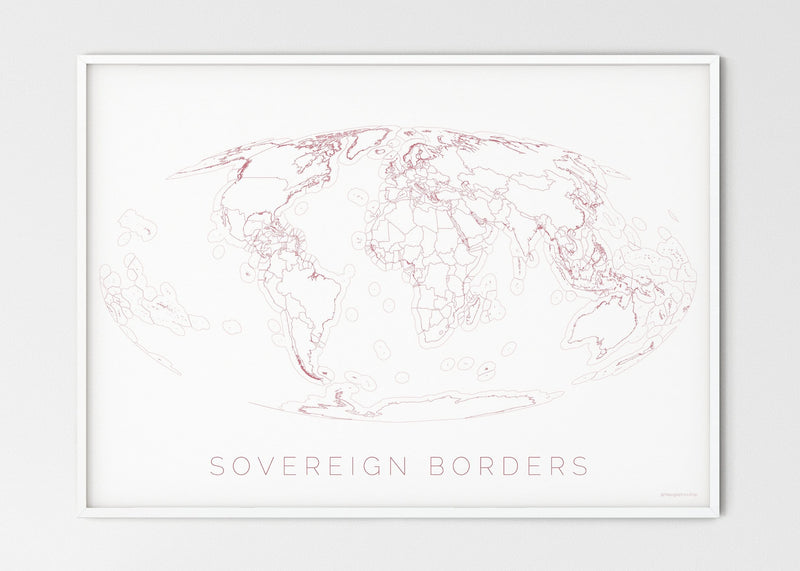 THE WORLD AS SOVEREIGN BORDERS Mapographics Print Material Borders_LARGE2 / Large title / 100x70 cm (39.37x27.56")