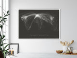 THE WORLD AS FLIGHT ROUTES Mapographics Print Material