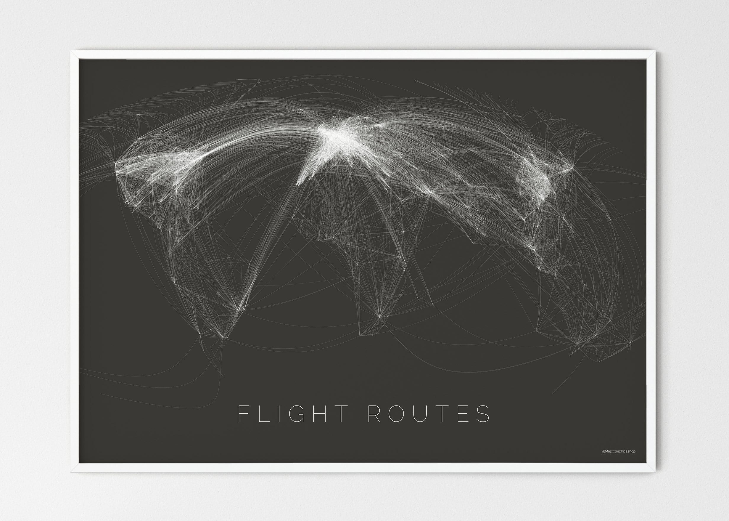 Flight Routes World Map Poster – Aviation Wall Art – MAPOGRAPHICS