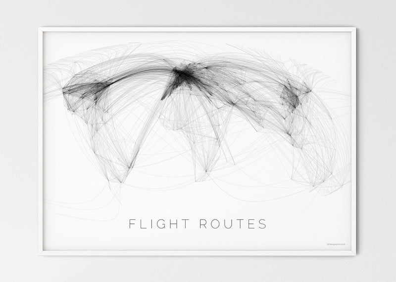 THE WORLD AS FLIGHT ROUTES Mapographics Print Material Flight_routes_LARGE1 / Large title / 100x70 cm (39.37x27.56")