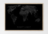 THE WORLD BY NIGHT LIGHT Mapographics Print Material NIGHT_LIGHT_LARGE5 / Large title / 100x70 cm (39.37x27.56")