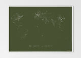 THE WORLD BY NIGHT LIGHT Mapographics Print Material NIGHT_LIGHT_LARGE6 / Large title / 70x50 cm (27.56x19.67")