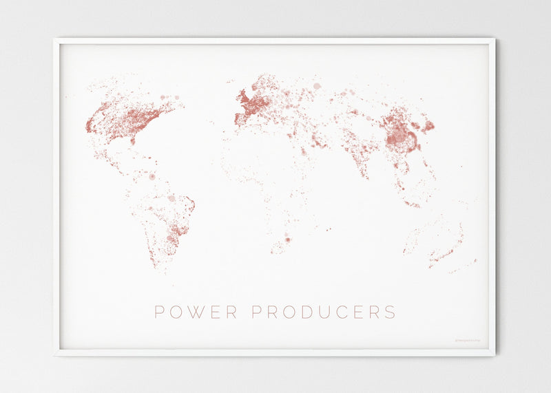 THE WORLD AS POWER STATIONS Mapographics Print Material Power_Plants_LARGE7 / Large title / 100x70 cm (39.37x27.56")