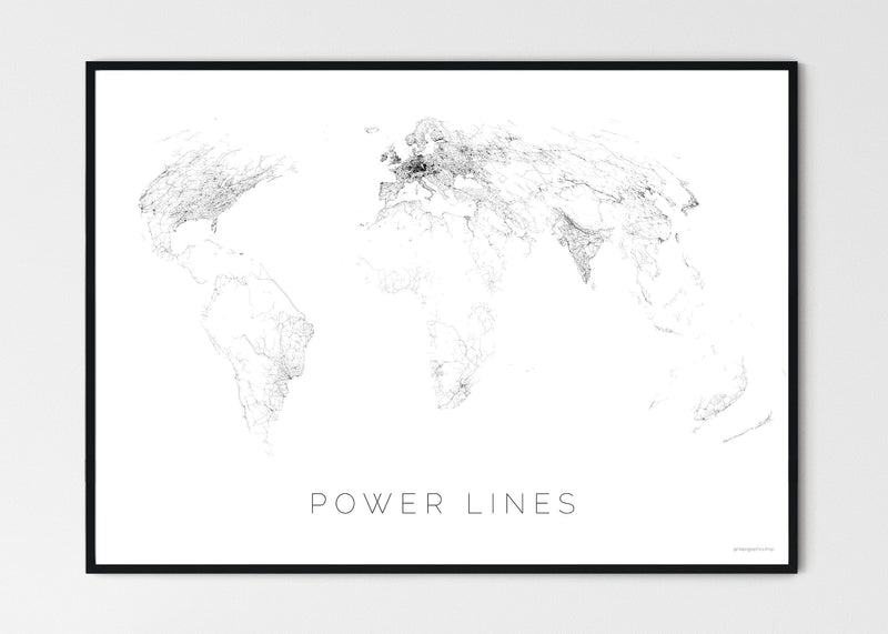 THE WORLD AS POWER LINES Mapographics Print Material Powerlines_LARGE2 / Large title / 100x70 cm (39.37x27.56")