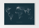 THE WORLD AS ROADS Mapographics Print Material ROADS_LARGE41 / Large title / 100x70 cm (39.37x27.56")