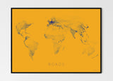 THE WORLD AS ROADS Mapographics Print Material ROADS_LARGE4 / Large title / 100x70 cm (39.37x27.56")