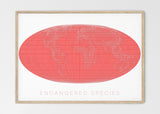 THE WORLD AS ENGANGERED SPECIES MAPOGRAPHICS Print Material Red_listed_species_LARGE4 / Large title / 100x70 cm (39.37x27.56")