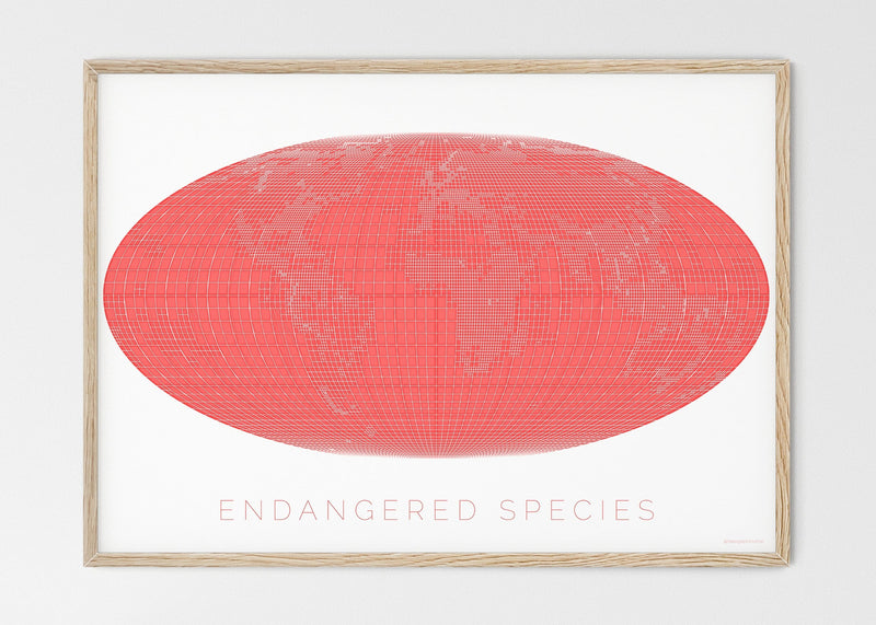 THE WORLD AS ENGANGERED SPECIES MAPOGRAPHICS Print Material Red_listed_species_LARGE4 / Large title / 100x70 cm (39.37x27.56")